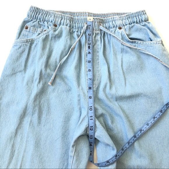 Bobby Brooks 80s Relaxed Jeans Sun Washed Pullon Cotton Baggy Mom Jeans M - Picture 10 of 14